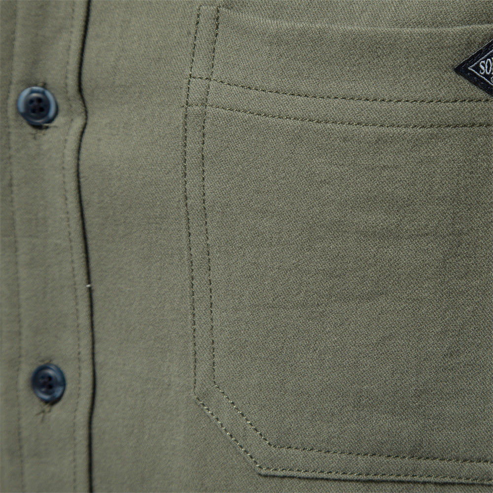 Einfarbiges Slim Fit Besticktes Kurzarm-Freizeithemd für Herren | SH690 