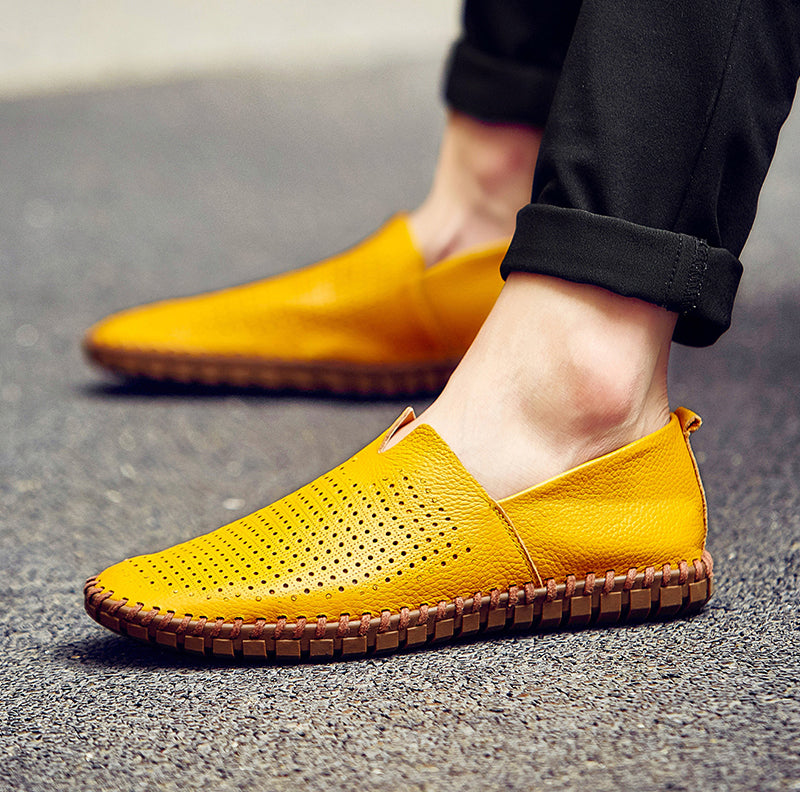 Handgefertigte Freizeitschuhe aus echtem Leder für Herren – Übergrößen 38–50 | Wahlweise mit atmungsaktivem oder festem Obermaterial | 955-1 