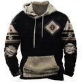 Herren Western Aztec Style Hoodies Pullover 3D-Druck Kapuzenpullover Tops Pullover Sweatshirts | WY 