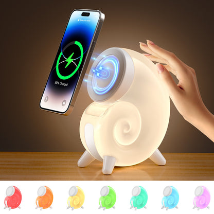 15W Wireless Fast Charging Cross-Border Conch Lamp Magnetic Mobile Phone Wireless Charger Stand Night Light Pat Lamp | N70-C