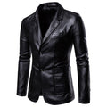 Herrenanzug Lederjacke Casual Classic Business Motorrad PU Leder Blazer Mantel | 1412 