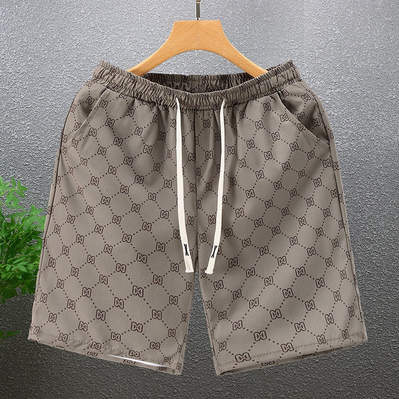 Herren Polyester Casual Shorts mit Taschen Sommer Strand Bedruckte Shorts | Hk081 