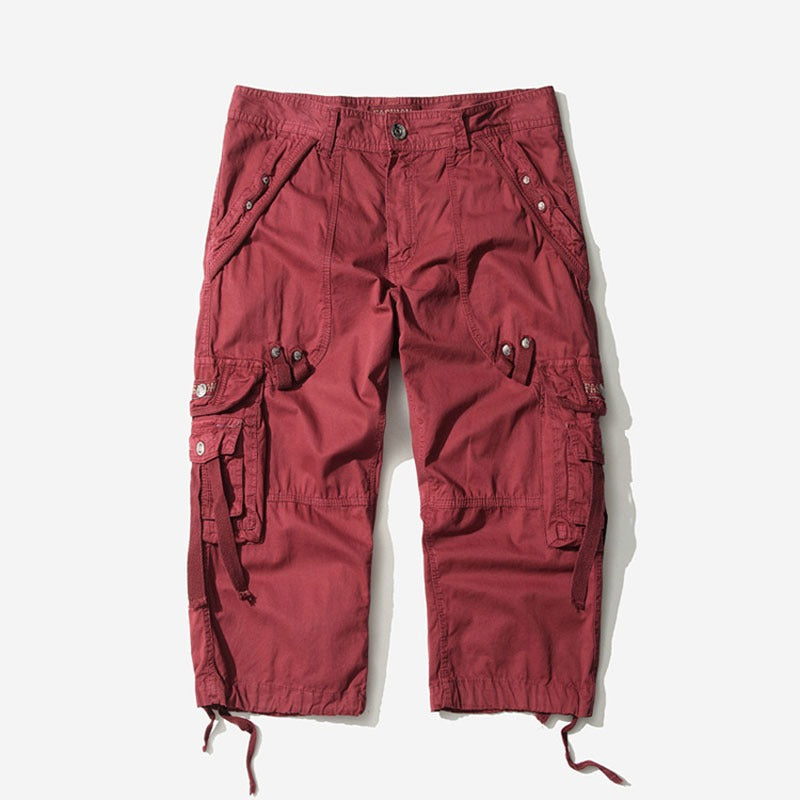 Men's New Cargo Long Walk Shorts Below Knee Casual Pants | 5820