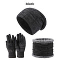 Unisex Winter Beanie Mütze Schal Touchscreen Handschuhe Set Strick Slouchy Beanie Skull Cap Fäustlinge Kreis Schals | DXBN092