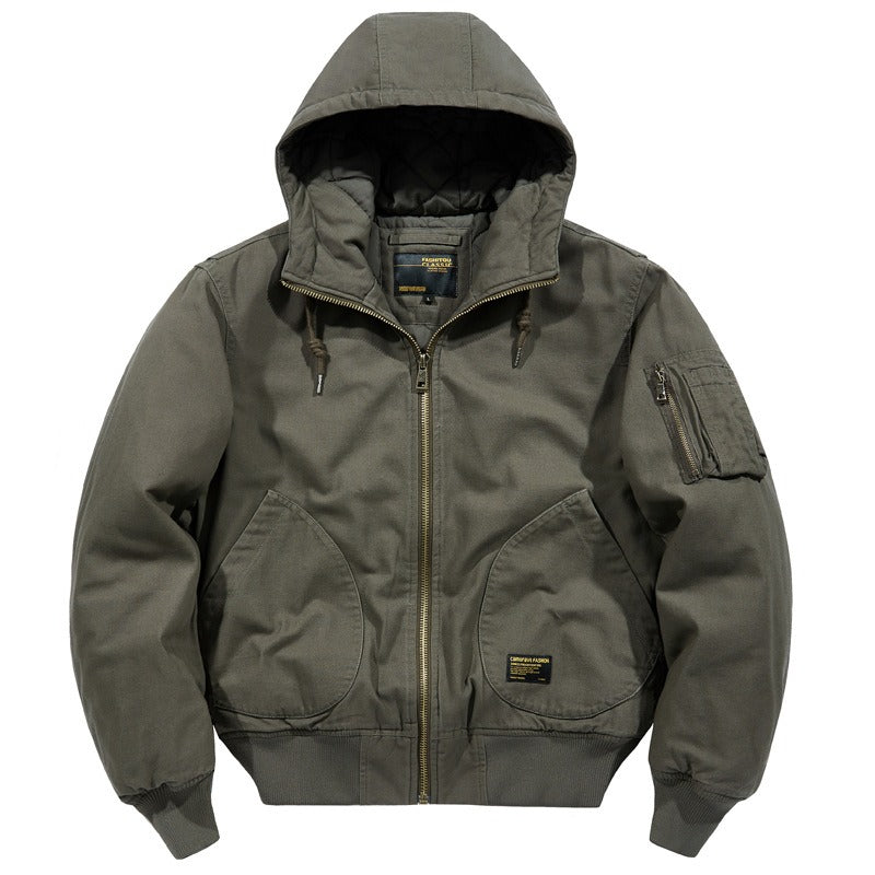 Herren Bomberjacke mit Kapuze Luxusjacke Motorrad Vintage Jacke | 8021 