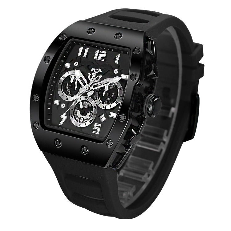 Luxus-Herrenuhr in Weinfassform, wasserdicht, vollautomatisch, mechanisch | G5867 