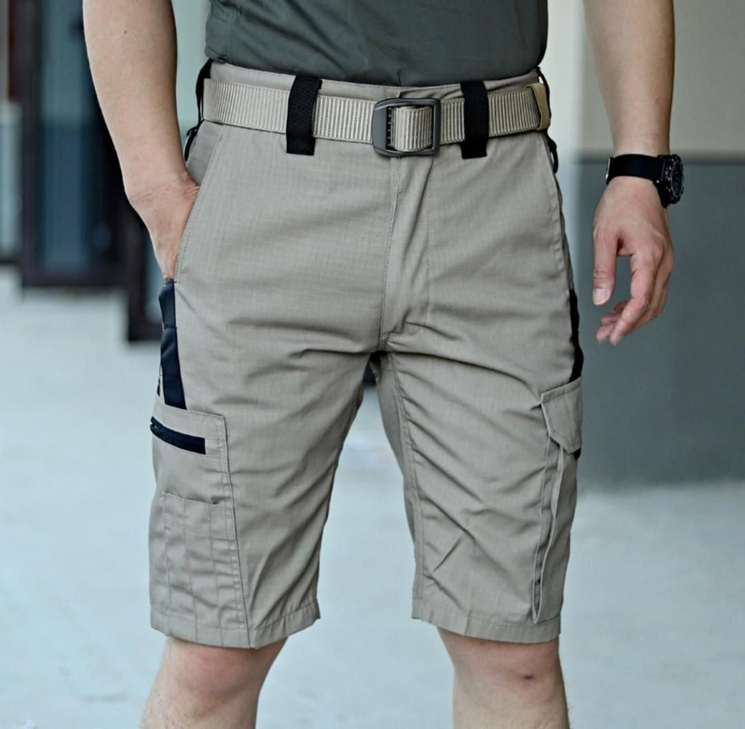 Short de travail cargo pour homme avec plusieurs poches pour course à pied, entraînement, randonnée, pantalon tactique imperméable | RSP01 