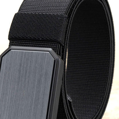 Ceinture élastique en nylon extensible pour homme avec boucle en métal magnétique 