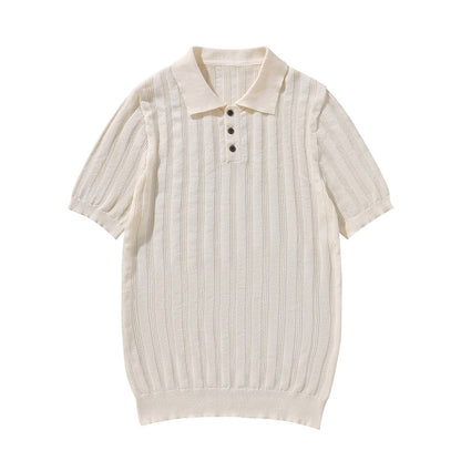 Hochwertiges Sommer-Strick-Kurzarm-Poloshirt für Herren, bequem und atmungsaktiv | POLO1 