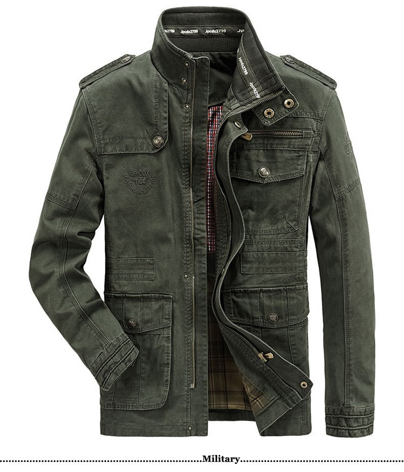 Veste de pilote en coton grande taille pour homme, veste de bombardier streetwear, veste cargo de vol, blazer d'extérieur | CDX8255 