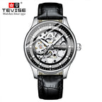 Herren Skelett Automatik Mechanische Uhr Lederarmband Uhr Top Armbanduhr | T836D 