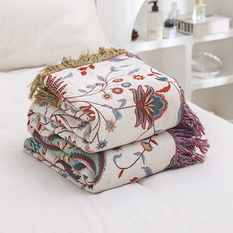 Gewebte Baumwoll-Überwurfdecke, moderne Schlichtheit, Tagesdecke und Sofadecke | YENLN05 