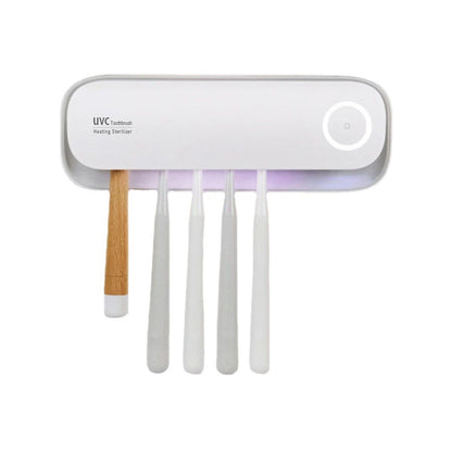 UVC Toothbrush Sterilizer Wall-Mounted Family Holder with USB Charging & Fan Drying | SR-M4