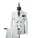 Zweireihiger Herrenanzug, 3-teilig, maßgeschneidert, Smart Fit, für Anlässe, Partys, Business-Anzüge (Blazer + Weste + Hose) | HC67 