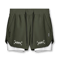 Neue Doppeldecker-Laufshorts Fitness Workout Bermuda Schnelltrocknende Kurze Hosen Unterteile | K-55 