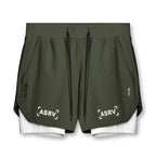 Neue Doppeldecker-Laufshorts Fitness Workout Bermuda Schnelltrocknende Kurze Hosen Unterteile | K-55 