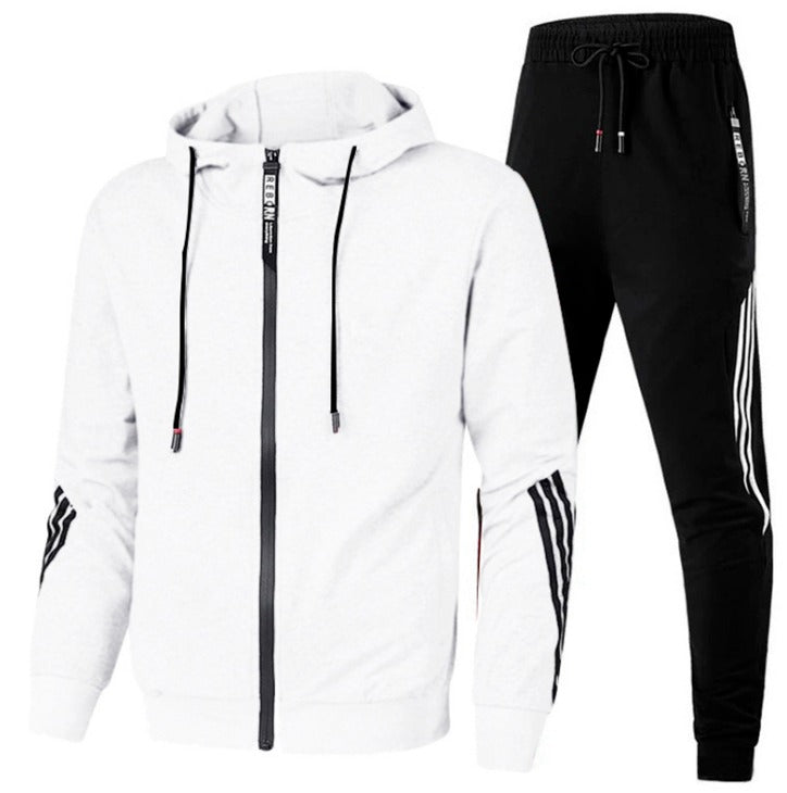 Herren Casual Trainingsanzug Langarm Athletic Set Full Zip Jacke und Hose Hoodie Anzug 