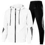 Herren Casual Trainingsanzug Langarm Athletic Set Full Zip Jacke und Hose Hoodie Anzug 