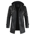 Herren-Lederjacke in mittlerer Länge, Jugend-Windjacke aus PU-Leder | XT1045 