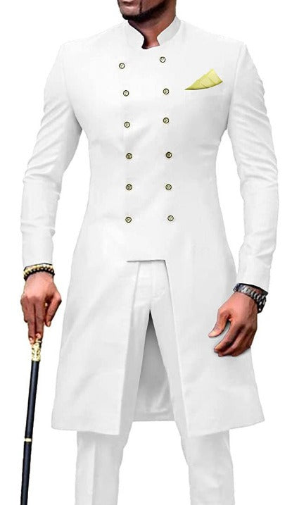 Herren Zweireiher Smoking Anzug Hochzeit Bräutigam Slim Jacke + Hose | 1873