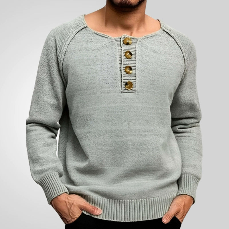 Einfarbiger Langarm-Pullover für Herren, dünne, leichte Basisschicht | SY0140 