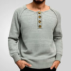 Einfarbiger Langarm-Pullover für Herren, dünne, leichte Basisschicht | SY0140 