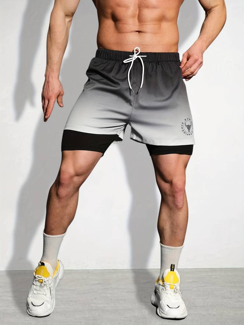Doppellagige Shorts, Stretching, Sport, Sommer, Fitnessstudio, Workout, 2-in-1, dehnbare Shorts | SX230521 