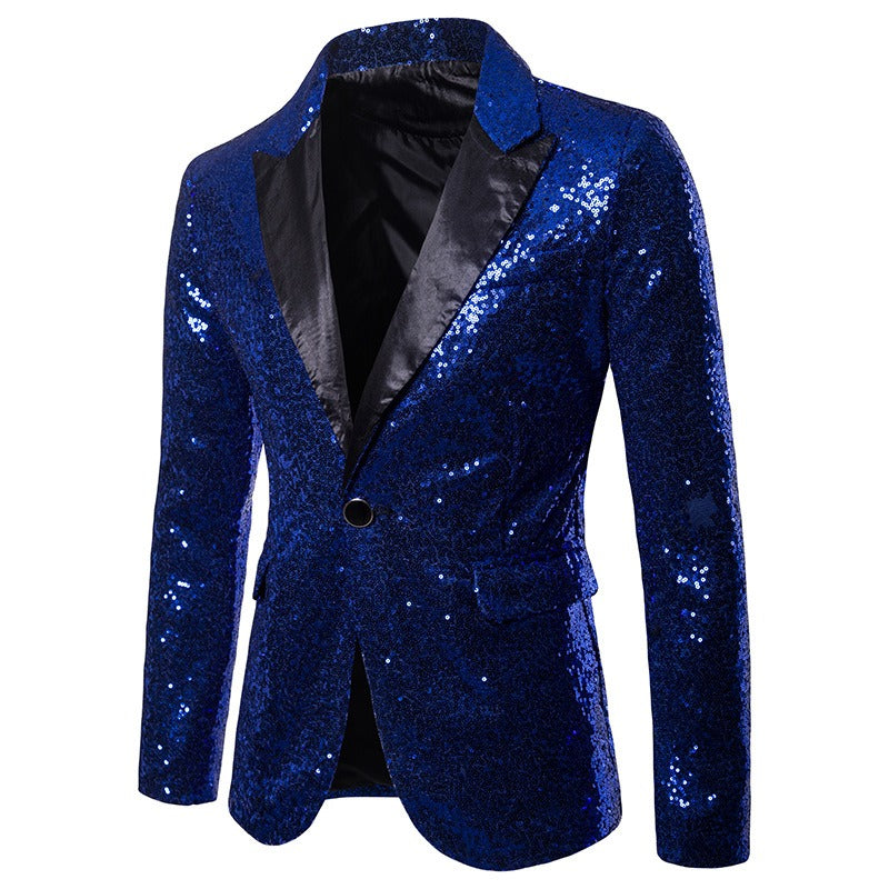 Men's Performance Blazer Sequins Suit Jacket Fit Wedding Coat | X36-X20