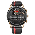 Herren Armbanduhren Militär Sport Quarz Einzigartige Drehdatum Lederarmbanduhr | A9022 