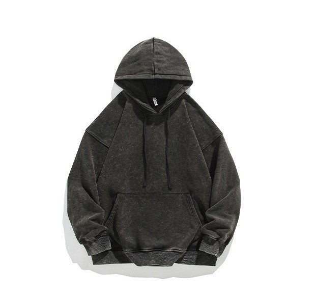 Unisex Heavy French Terry Bonded Fleece Hoodie Dicker Vintage Distressed Washed Pullover | A042-23XW99282 