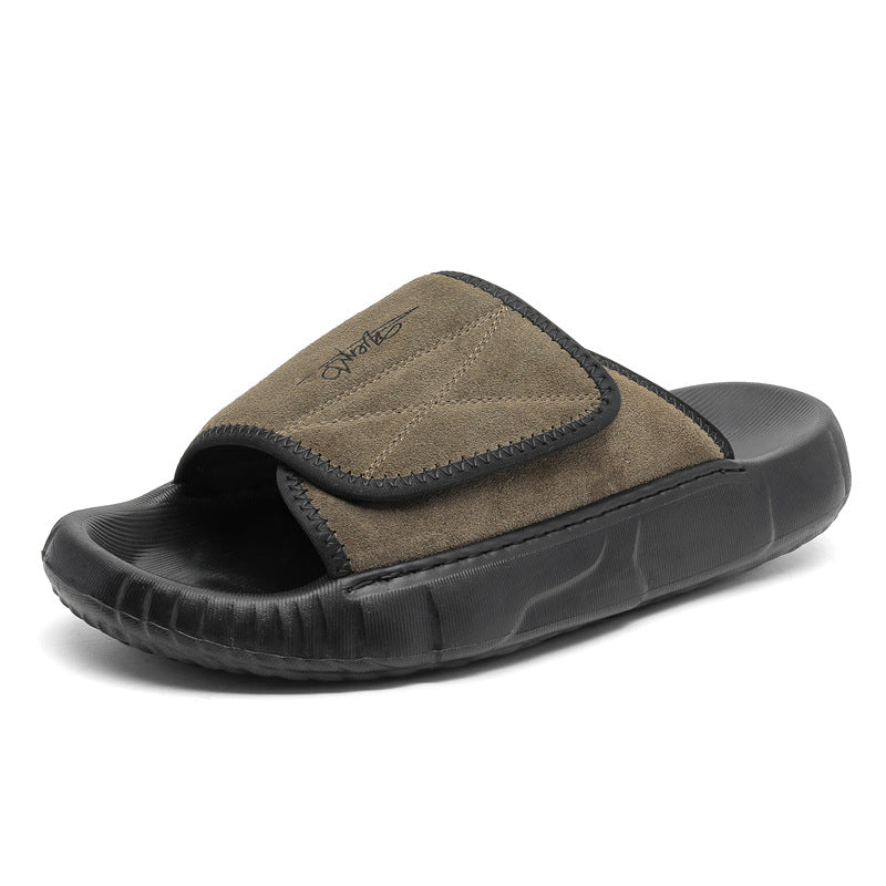 Men’s Suede Leather Fisherman Sandals | Outdoor Slide Slippers with Arch Support | Summer Beach Casual Shoes for Men | T98-1