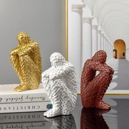 Modern Aesthetic Resin Sculptures Abstract Thinking Human Figurines for Home Decoration & Table Décor | MSK01