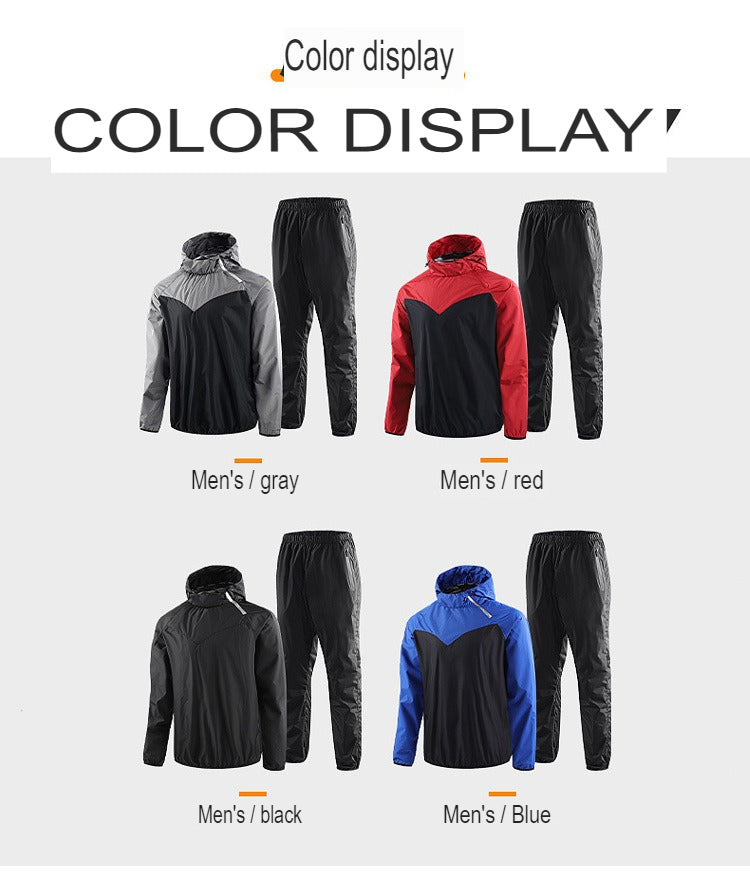 Men's Running Pullover Two-Piece Set Weight Loss Control Body Fat Sauna Sweat Suit  | YJ9681