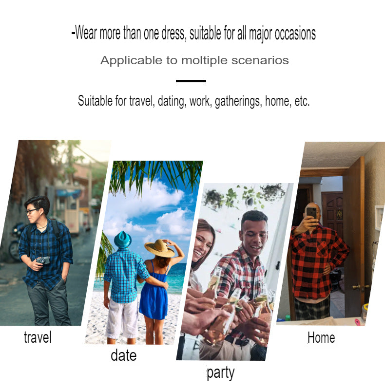 Herren Slim Wear Plaid Premium Langarm Doppeltasche Flanell Außenhandelshemd | M501 