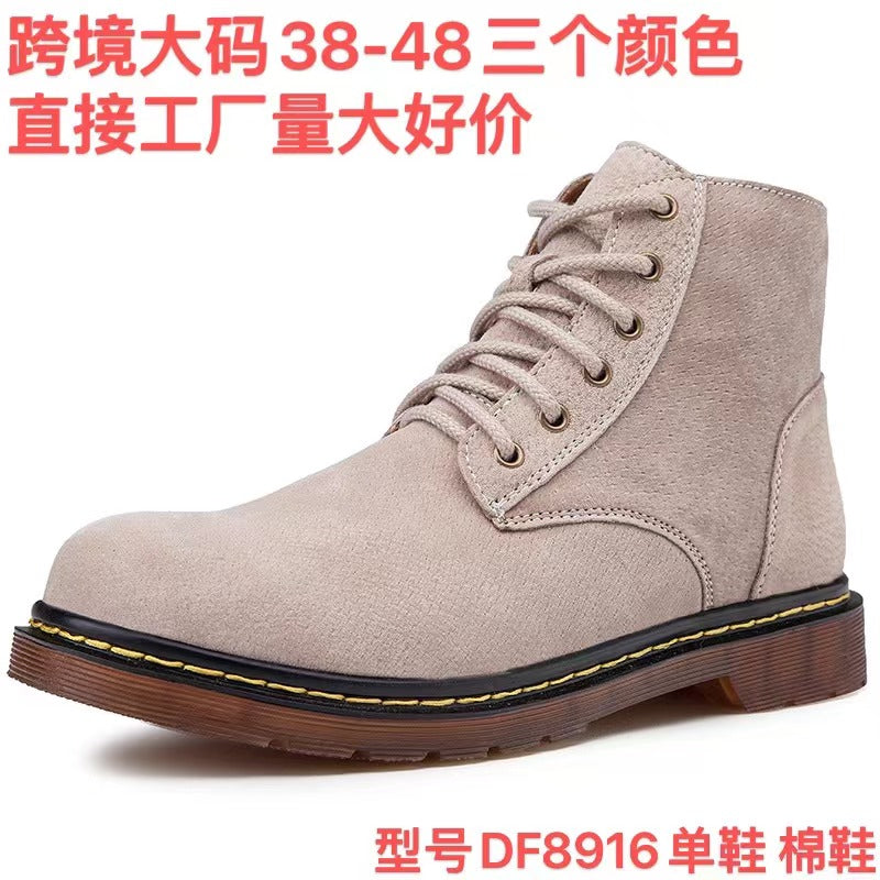 Britische Retro-Lederstiefeletten für Herren, modische Thermo-Outdoor-Schuhe | 8916 