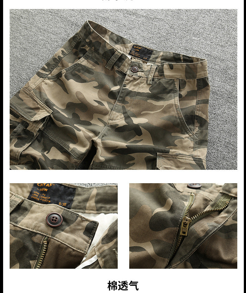 Bermuda cargo pour homme - Short de combat camouflage à poches multiples | 206 