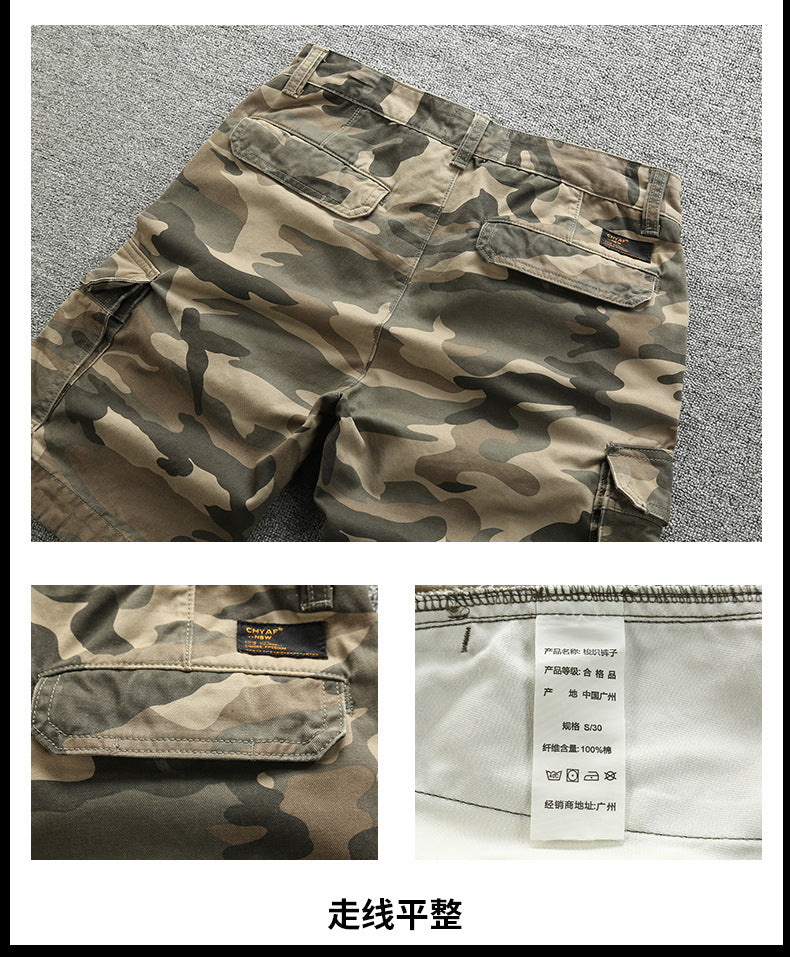 Herren-Bermuda-Cargo-Shorts Camouflage Multi-Pocket Combat Shorts | 206 