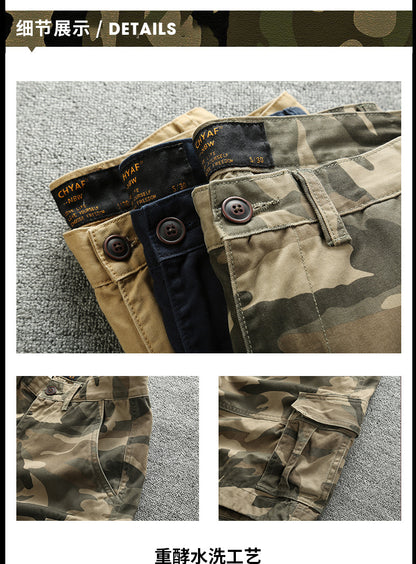 Men's Bermuda Cargo Shorts Camouflage Multi-Pocket Combat Shorts | 206