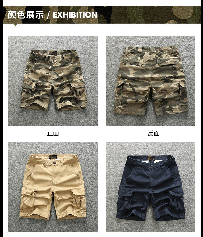 Men's Bermuda Cargo Shorts Camouflage Multi-Pocket Combat Shorts | 206