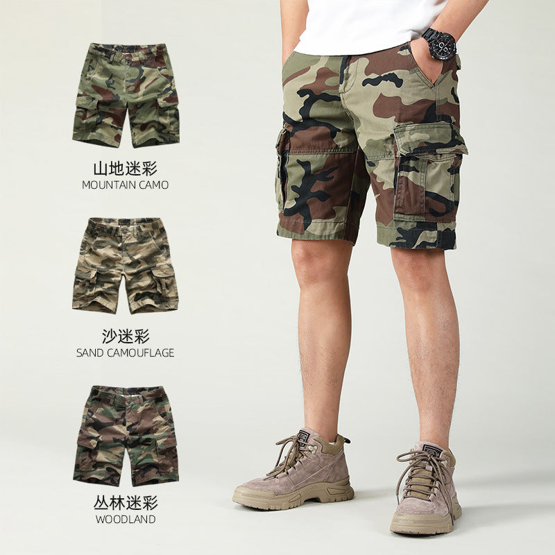 Bermuda cargo pour homme - Short de combat camouflage à poches multiples | 206 