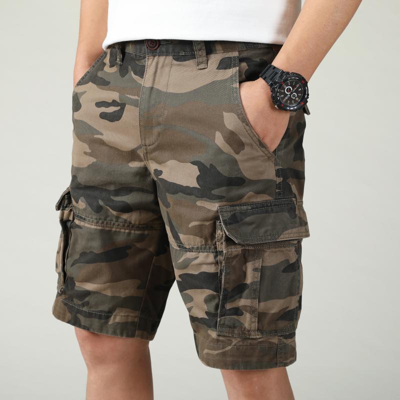 Herren-Bermuda-Cargo-Shorts Camouflage Multi-Pocket Combat Shorts | 206 