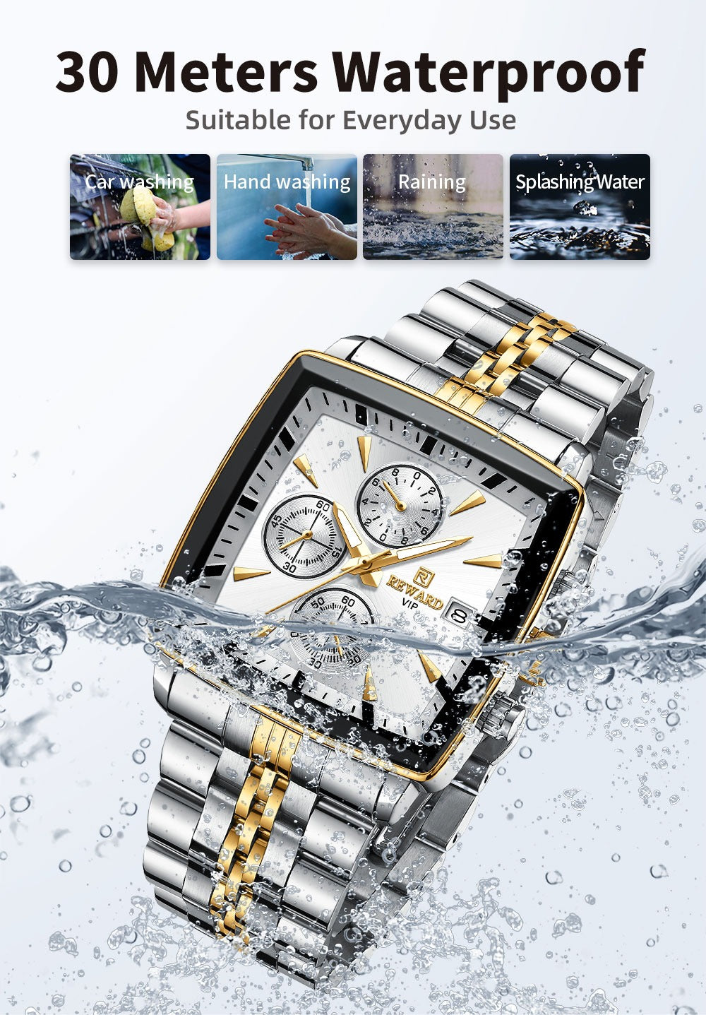 Herrenuhren Quarz Luxus Business Leuchtzeiger Wasserdichte Uhr | RD81100M 