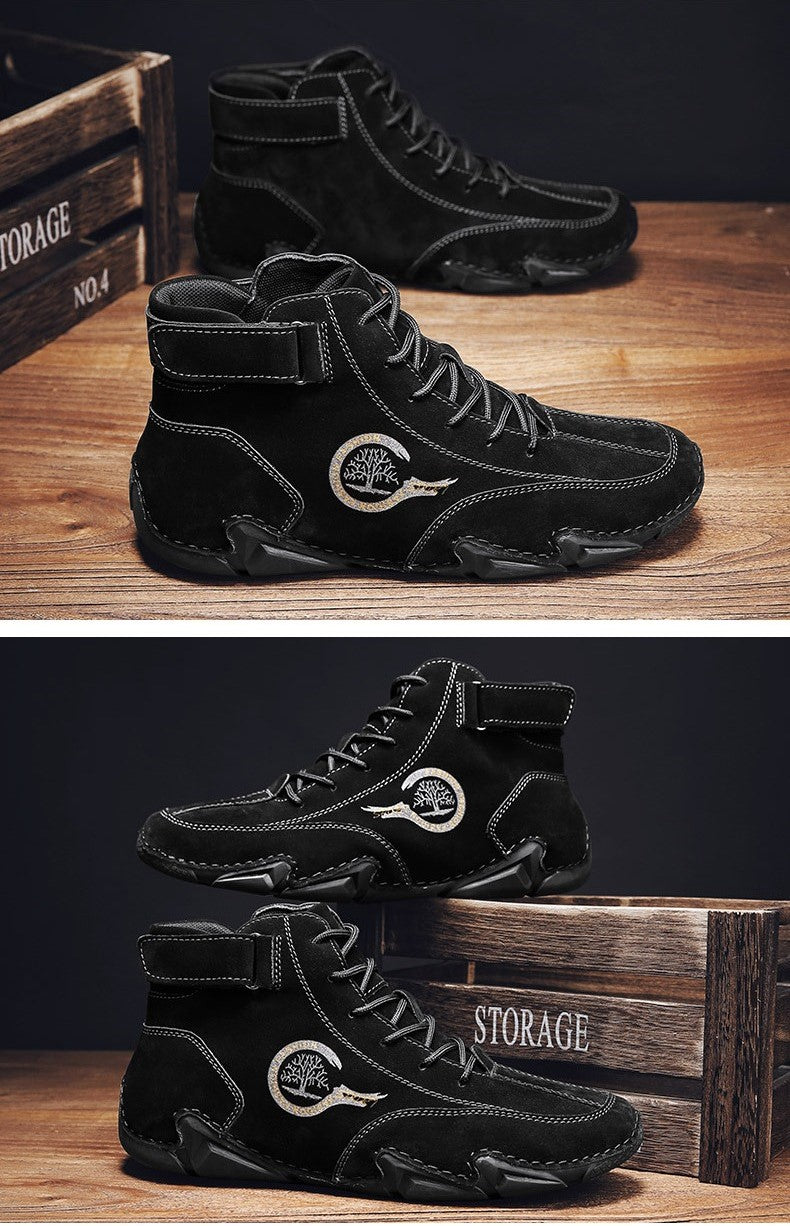Flache kurze Herrenstiefel, Modetrend, Outdoor, echte, lässige Martin-Stiefeletten | 88377 