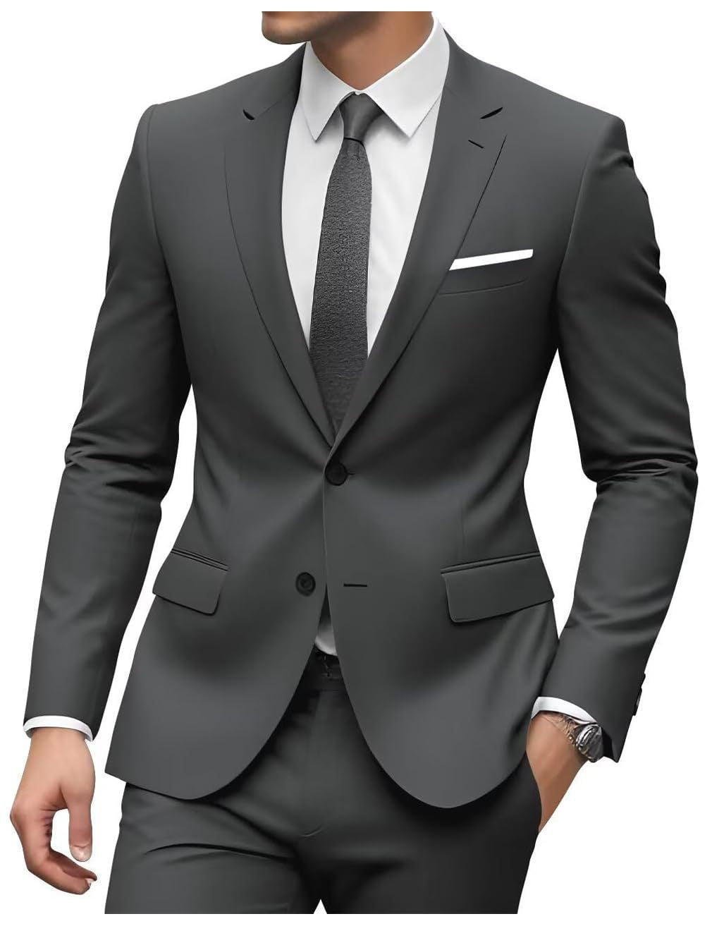 3-teiliger Herrenanzug mit Kragen für Hochzeitsfeiern und formelle Smokings, Jacke mit Hose, Weste, Anzug-Sets | 701 