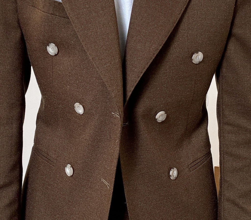 Hochwertiger italienischer zweireihiger Herrenanzug mit Reverskragen, leger, formell, 2-teilig, Anzugjacke und Hose | JSN692 