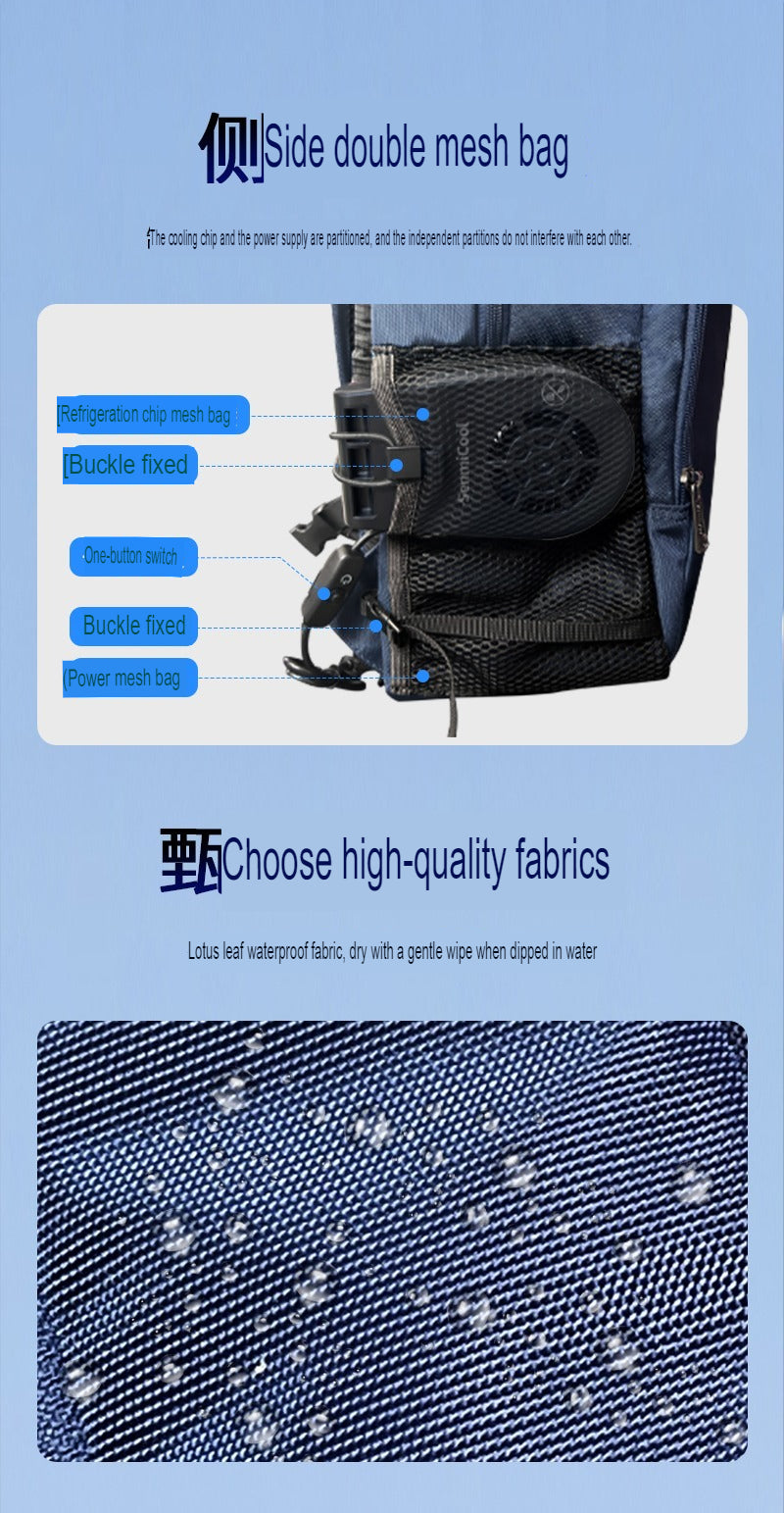 SenmiCool 30L Outdoor-Sommer-AC-Rucksack mit Halbleiter-Mini-Klimaanlage und Ventilator für Wandern, muslimische Pilgerfahrt, Hadsch, Umrah, Reisen und Bergsteigen 