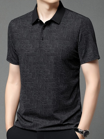 Leichtes Sommer-Golfhemd für Herren, lässiges Button-Up-Kurzarmhemd | Q135 