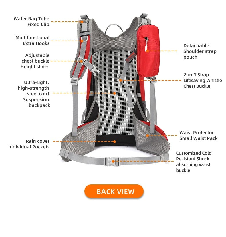 Kleiner, vielseitiger All-in-One-Rucksack für Männer und Frauen zum Wandern, 25 l | KA-2353 