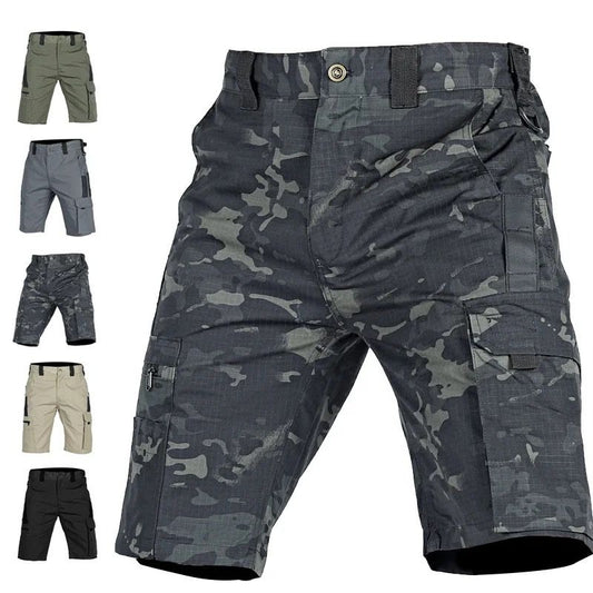 Short de travail cargo pour homme avec plusieurs poches pour course à pied, entraînement, randonnée, pantalon tactique imperméable | RSP01 