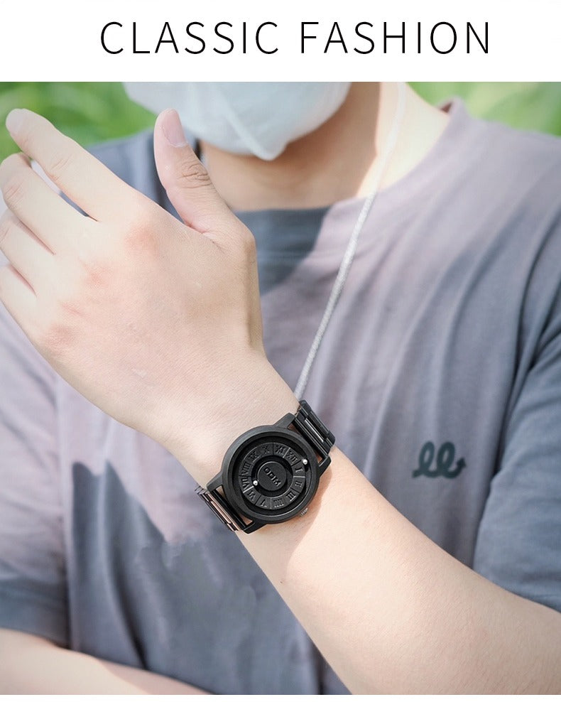Herrenuhren Magnetischer Rollzeiger Einzigartiges Design Luxus-Armbanduhr aus Edelstahl | 0047 